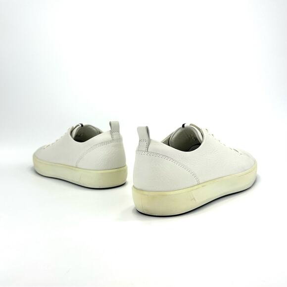 Ecco Women Danish Design Sneakers Size 10 White Leather Lace-Up Unisex Shoes - Picture 12 of 16